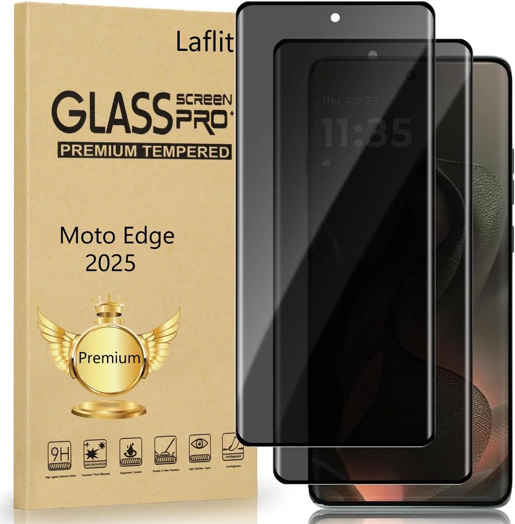 2 Pack for Motorola Moto Edge 2025 Privacy Screen Protector Tempered Glass, 9H Hardness, Anti-Spy, No Bubbles, Anti-Scratch, HD Glass Screen Protector Film for Moto Edge (2025) 5G