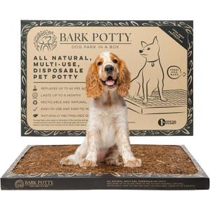 Bark Potty Litter Box for Dogs, Large Size - Long-Lasting Pee Pads for Dogs - Leak Resistant Bark Box Grass Potty Training Replacement - Easy Use Bark Patch - Disposable Indoor Dog Potty Litter Box