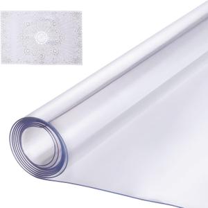 VEVOR Plastic Table Cover, 30 x 60 Inch 1.5 mm Thick Clear Desk Protector, Rectangle PVC Desk Mat, Waterproof & Easy Cleaning Desk Pad Tablecloth, for Office Dresser Dining Room Table Night Stand