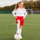 Zzxlw Girls Knee High Socks Kids Soccer Over the Calf Football Baseball Softball Black and White Cotton Socks School Uniform Athletic Youth 3 Pairs 4-8 Years (Black)