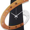 Modern Large Decorative Wall Clock20 inch Black Silent Non-Ticking Nordic Metal Wall Clocks for Living Room Home Kitchen Bedroom Cafes Office StaircaseArabic Numerals Quartz Clock((40x50cm), 15.7x19.7IN