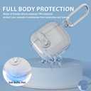 AIRSPO for Airpods 4 Case Cover with Cleaner Kit, Secure Lock Clear Soft TPU Protective Cover Compatible with Apple AirPods 4th Generation Wireless Charging Case with Keychain, Clear Black