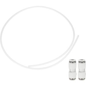 uxcell 3.28ft PTFE Tubing Hose, 4mm ID x 6 mm OD Insulating 3D Printer Hose Ultra-Smooth with Pneumatic Fittings for 3D Printer Conveying Tubing, White