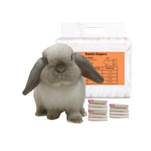 Leak-Proof Bunny Diapers for Rabbits, Disposable Pet Rabbit Diapers, Adjustable Diaper for Bunny (White, XS, Count, 7)