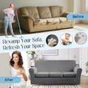 4 Pieces Velvet Sofa Covers for 3 Cushion Couch Washable 3 Seat Slipcovers for Couches and Sofas Stretch Soft Couch Covers for Dogs (Dark Grey, Sofa)