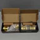 2 Pack Brushed Gold Interior Door Knobs,Satin Brass Pismo Door Knob for Hall & Closet