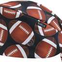 American Football Printed Scrub Caps for Men and Women with Buttons, Adjustable Helps Reduce Static Buildup Medical Hats, Classic and Breathable Surgical Caps with Sweatband for Long Hours