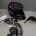 Adult Off-Road Motorcycle Helmet, Dot Approved Full Face Helmet, Equipped with Sun Visor and Detachable Inner Liner, Fashionable and Lightweight Design. (Purple, Medium) (Black, M)