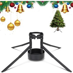 Heavy Duty Christmas Tree Stand for Real & Large Artificial Trees, Adjustable for 2-5 Trunks, Up to 7.5 FT Live & 9 FT Artificial Trees - Holder Base with Water Reservoir, Black