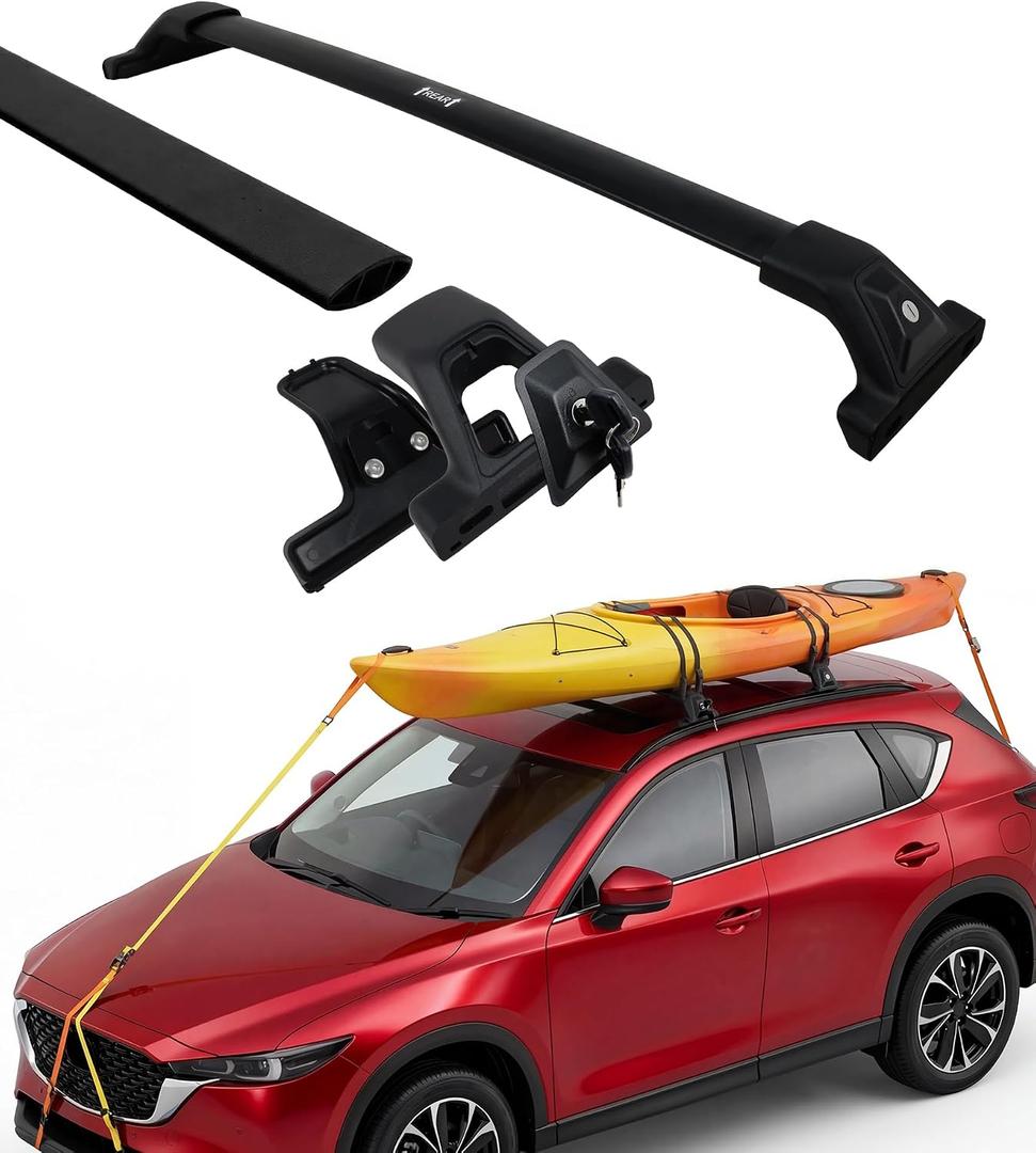 Lockable Cross Bars for Mazda CX-5 2017-2025, 265 LBS Aluminum Roof Racks, Quiet & Stable, Fits Factory Side Rails