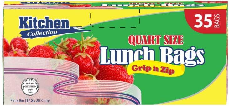 Zip Lock Quart Size Bags, 24 Packs of 35 Count, Case of 840 (24 packs x 35)