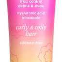 Pacifica Pineapple Swirl Curl Defining Cream  Bounce, Frizz Control & Curl Enhancer Styling Cream for Curly Hair & Wavy Hair  Coconut Oil & Hyaluronic Acid For No-Crunch Hold  Cruelty-Free  4-oz | for Curly Hair, 4 oz, Frizz Control, Curl Enhancer, Styling Cream (4 Fl Oz (Pack of 1))