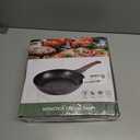 MOJIRE Nonstick Frying Pans Set with Lid, 10 In 11.5 In Aluminum Granite Coating Chef's Pan, Non Stick Flat Skillet Set with Glass Cover, Cookware Set Suitable for Gas Stove, Induction Glass Top