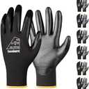 toolant Nitrile Coating Work Gloves for Men, Superior Oil Resistance, 6 Pairs Bulk Safety Work Gloves with Grip, Touch Screen, for Automobile Repair, Gardening, Warehouse (Black, L): Amazon.com: Tools & Home Improvement