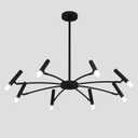 Flyrose 8-Light Modern LED Sputnik Chandelier Matte Black Chandelier Light Fixture Farmhouse Kitchen Light Fixture Ceiling Hanging Over Table Industrial Adjustable Height Pendant Light for Bedroom