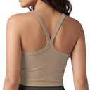 ODODOS Women's Seamless Crop Cami Wide Scoop Neck Ribbed Soft Open Racerback Cropped Tank, Small