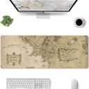Middle Earth Map Extended Large XXL Gaming Mouse Pad Mat ( 31.5 x 11.8 in ), Mousepad Keyboard with Non-Slip Rubber Base Waterproof Stitched Edges for Work Game Office Home