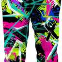 RAISEVERN Mens Sweatpants with Pockets Joggers for Men Sports Casual Sweat Pants with Drawstring (Small, Colorful Graffiti 01)