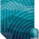 Camping Blanket,Lightweight Puffy Printed Camping Blanket Packable Outdoor Blanket for Camping,Traveling, Stadium, Hiking, Picnics (52x75", Blue Laminar Mountain)