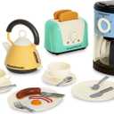 Casdon Morphy Richards Toys - Complete Kitchen Set - Toy Appliance Playset for Kids with Toaster, Coffee Maker, Kettle, Play Food & More - for Children Aged 3+ (Pastel)