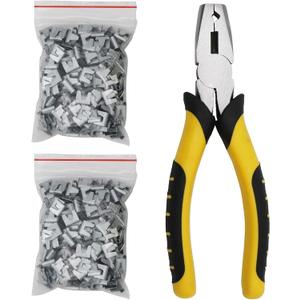 Wire Cage Buckle Pliers with 600 Wire Cage Clips Wire Cage Fasten Clips Buckle Pliers Pet Cage Building installation Clips Tools