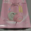 Lightweight Gaming Headset with Detachable Cat Ears, RGB Lighting, Wired Over Ear Headphones with Mic for PC, PS4, PS5, Switch, Stereo Surround Sound, Self-Adjusting Headband