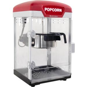 West Bend Stir Crazy Movie Theater Popcorn Popper, Popcorn Maker Machine with Nonstick Popcorn Kettle, Measuring Tool and Popcorn Scoop for Popcorn Machine, 4 Qt., Red West Bend Stir Crazy Movie Theater Popcorn Popper, Popcorn Maker Machine with Nonstick Popcorn Kettle, Measuring Tool and Popcorn Scoop for Popcorn Machine, 4 Qt., Red