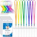 96 Pcs Lanyards with ID Badge Holders Bulk Waterproof Vertical Plastic Clear ID Card Holders Name Tags with Colorful Lanyards for Kids Adults Cruise Ship Office School Staff Student(Assorted Color)