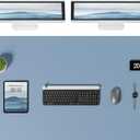 Aothia Leather Desk Pad Protector, Office Desk Mat, Large Mouse Pad, Laptop Desk Pad, Non-Slip PU Leather Desk Blotter, Waterproof Desk Writing Pad for Office and Home (Denim Blue, 47" x 24")