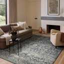 Loloi Amber Lewis Josie Collection JOS-01 Ocean/Natural 2'-6" x 12'-0", .13" Pile Height, Low Profile, Machine Washable, Runner Rug