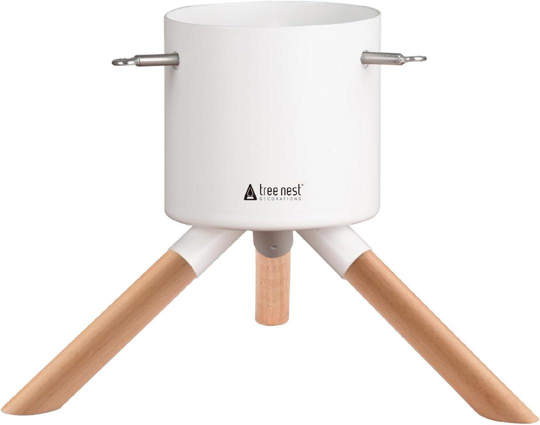Tree Nest Christmas Tree Stand Base for 3ft 4ft 5ft Modern Tabletop Christmas for Real Small Tree Mini Christmas Tree Holder for Xmas Tree Decoration White
