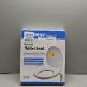 Toilet seat Round with Slow Close Hinges, Four Bumpers, Two Sets of Parts, White Toilet seat Round, Slow Close, Never Loosen and Easily Remove, Plastic, White