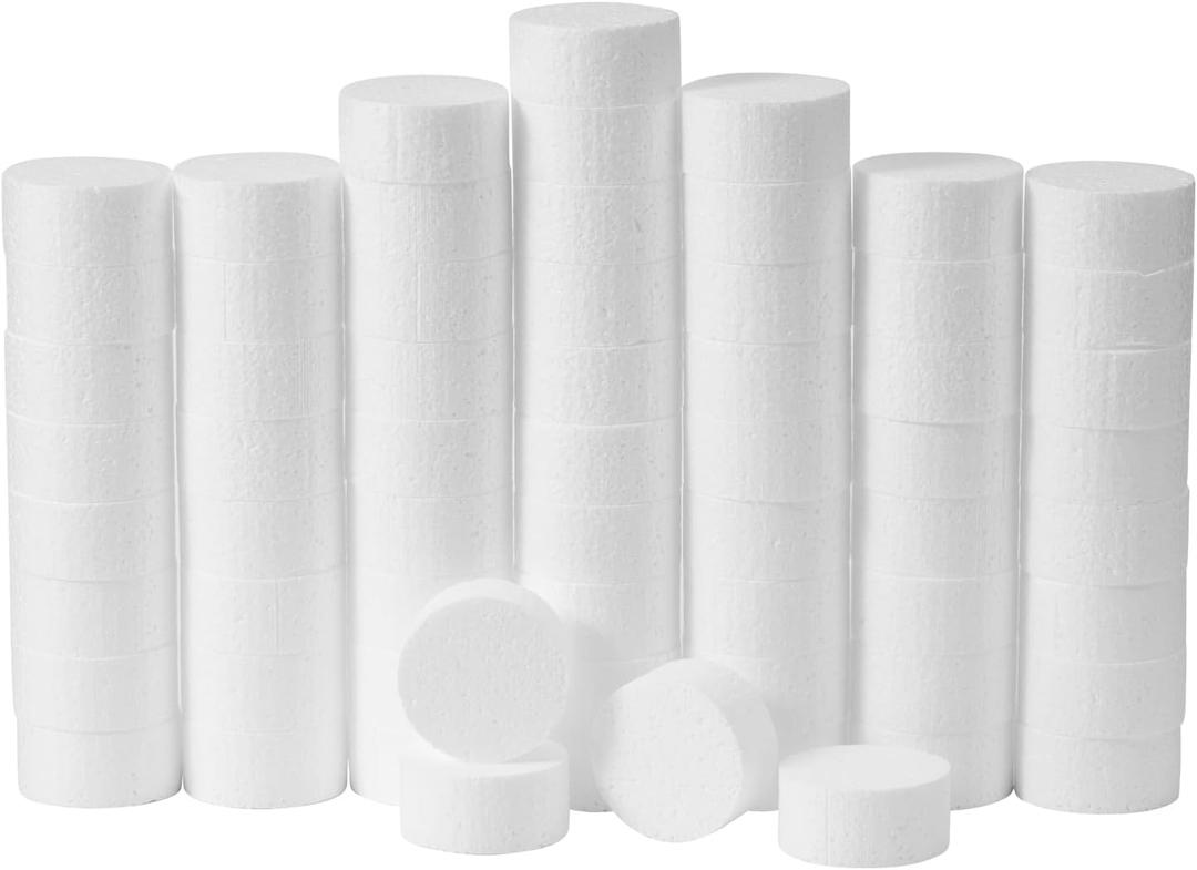 FFchuanhe 2 Inch 64-Pack Foam Circles for Crafts (1 Inch Thick), Foam Discs for DIY Projects, Cakes and Decorations, Sculpture, Modeling, Arts and Crafts Supplies