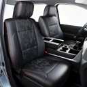 Carlimeki Leather Seat Covers Custom Fit for Tundra 2026 2025 2024 2023 2022 CrewMax SR, SR5, Limited, Platinum, 1794 Edition, TRD Pro, Capstone - Premium Faux Leather Fully Covered - Camo Black