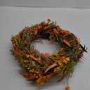 Fall Front Door Wreath,24” Artificial Floral Wreath with Colorful Daisies and Autumn Foliage Fall Orange Wreath for Front Door Wall Window and Thanksgiving Decor