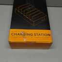 SpaceAid Bamboo Charging Station for Multiple Devices, Cell Phone Docking Stations for Multi Laptop, Tablets and iPads, Nightstand Bedside Desk Device Charger Organizer (White) (Medium)