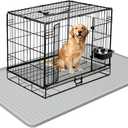 Silicone Dog Crate Mat, 24" x 24" Crate Liner for Dog Cages, Kennel Mat with Raised Edge, Washable, Waterproof, Leakproof, Protect Floors
