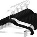 Cozymood Velvet Skirt Hangers 24 Packs Velvet Hangers with Clips Ultra Thin Non Slip Velvet Pants Hangers Space Saving Clothes Hanger for Trouser, Skirts, Jeans (Black)