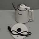 Hazel Quinn Electric Kettle - 1L/34oz Small Tea Kettle, 800W Fast Boil, All 304 Stainless Steel Interior, Double Wall for Cool Touch and Thermal, Auto Shut-Off, BPA-Free, Cordless - Pearl White