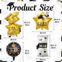 2 x 7PCS Graduation Balloons Class of 2026 - Gold Grad Cap Foil Balloon Congrats Grad Balloons for Class of 2026 Decorations - College High School 2026 Graduation Decorations