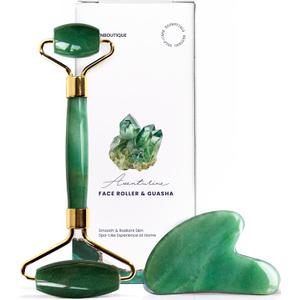 ROSELYNBOUTIQUE Gua Sha Facial Tools & Face Lift Roller for Wrinkless Natural Skincare Tool Jade Roller Guasha Tool for Face (Aventurine)