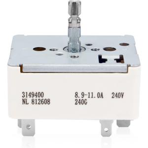 3149400 WP3149400 3148954 3148953 3148951 Range Burner Infinite Control Switch Replacement for Whirlpool Range Switch WP3148954 WP3148953 WP3148951 310180 311846 311858 311859