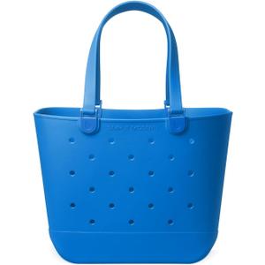 Simple Modern Extra-Large Beach Bag | Waterproof Getaway Rubber Tote with Zipper Pocket for Travel, Pool, Boat, Groceries, Sports | Supersonic Blue