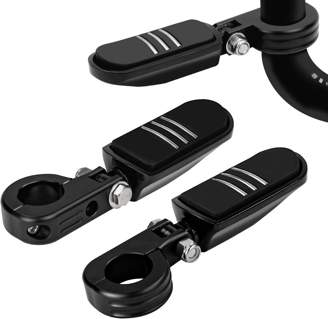 1-1/2" Streamliner Highway Pegs Adjustable Footpegs with CNC Mounting Kit Universal Fit for Harley Suzuki Yamaha Kawasaki Victory Models with 1.5" (38mm) Engine Guard