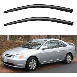 Window Visors Rain Guards Shield for 2001-2005 Honda Civic Coupe, Out-Channel Window Vent Wind Deflectors Visors Shades for 01-05 Civic