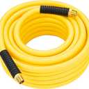 1/2 Inch x 50ft. Hybrid Air Compressor Hose with 1/2 in. MNPT Ends and Bend Restrictors