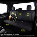 Ram Seat Covers, for 2011-2026 Dodge Ram 1500 2500 3500 Classic Crew Quad Mega Cab, for Curved Rear Seats Only, Napa Leather Seat Protector (Full Set, Black)