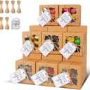 KPOSIYA 60 Pcs Brown Bakery Boxes with Window Individual Cupcake Boxes 4x4x2.5 Inches Cookie Boxes Kraft Paper Brown Gift Box for Pastries, Cookies, Pie, Donuts, Macaroon (60, Brown) (1 Count (Pack of 60))