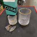 Makeup Brush Holder Organizer, Toothbrush Holders, Desk Pen Pencil Holder, Multifunctional Vintage Glass Brush Cup (S+L/White/A3-4-US）