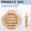 Maitys 25" W x 25" H Wood Gable Vents for House, Octagon Gable Vents Shed for Attics Garages Sheds Ventilation Exterior, Rough Opening: 20" W x 20" H
